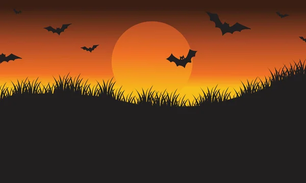 Halloween silhouette fledermaus fliegen — Stockvektor