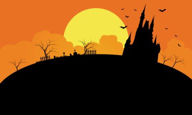 Öğleden sonra kalede silüeti