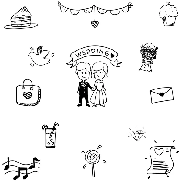 Doodle art vectoriel Mariage — Image vectorielle