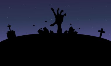 El zombi Cadılar Bayramı silüeti