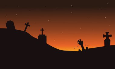 Korkunç el zombi mezar Cadılar Bayramı arka planlar