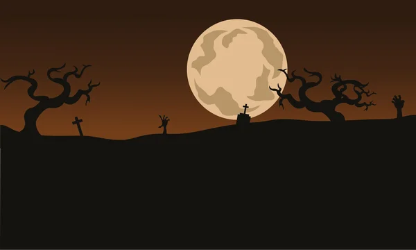 Halloween Fondos de miedo y luna llena — Vector de stock