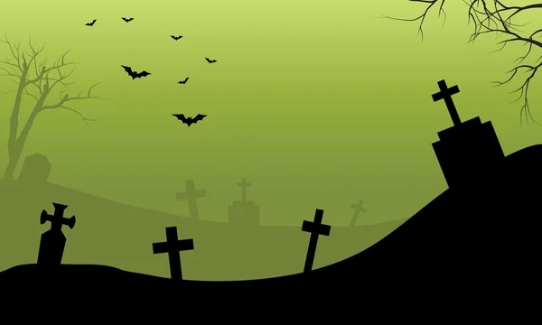Halloween sír és ijesztő a köd denevér — Stock Vector