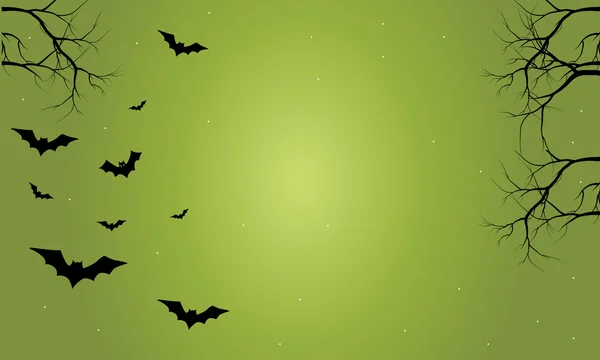 Halloween-Fledermaus mit grünem Hintergrund — Stockvektor