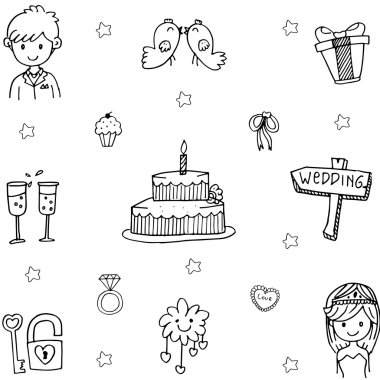 Öğe doodle düğün