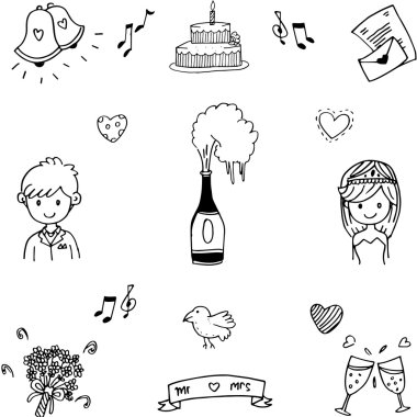 Öğe parti doodle vektör sanat