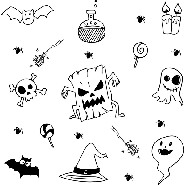 Element halloween im Doodle Stock — Stockvektor