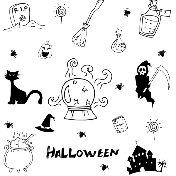 Halloween-Doodle-Vektor-Kunstelement — Stockvektor