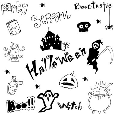 Cadılar Bayramı doodle vektör sanat