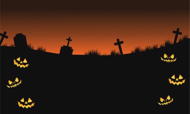 Öğleden sonra mezar siluet korkutucu