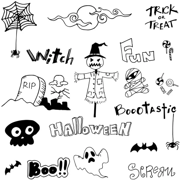 Doodle ijesztő halloween szellem — Stock Vector