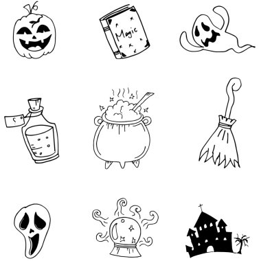 Cadılar Bayramı doodle Draw'da el ile ayarla