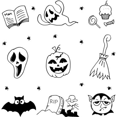 Öğe hayalet Cadılar Bayramı doodle içinde