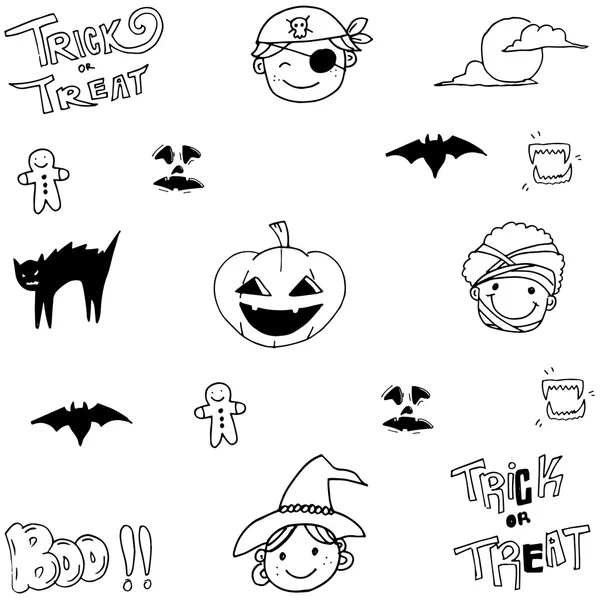 Elemento bonito halloween no doodle — Vetor de Stock
