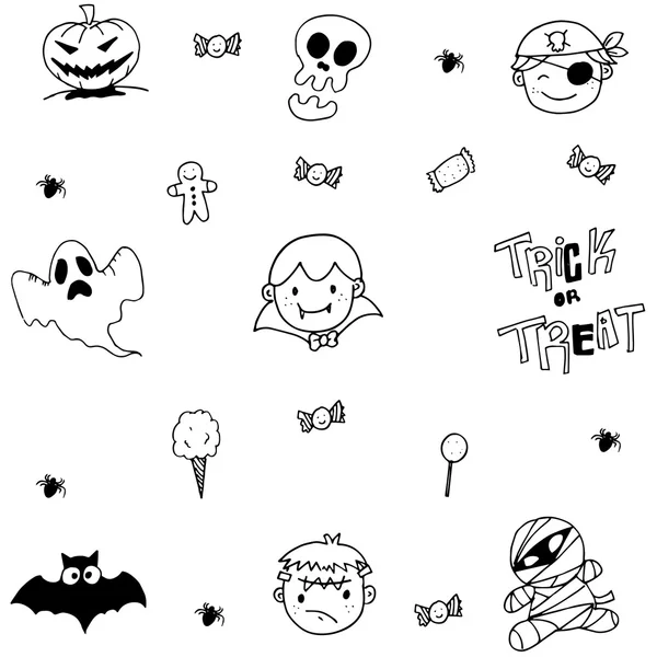 Doodle de Halloween fantasma — Vetor de Stock