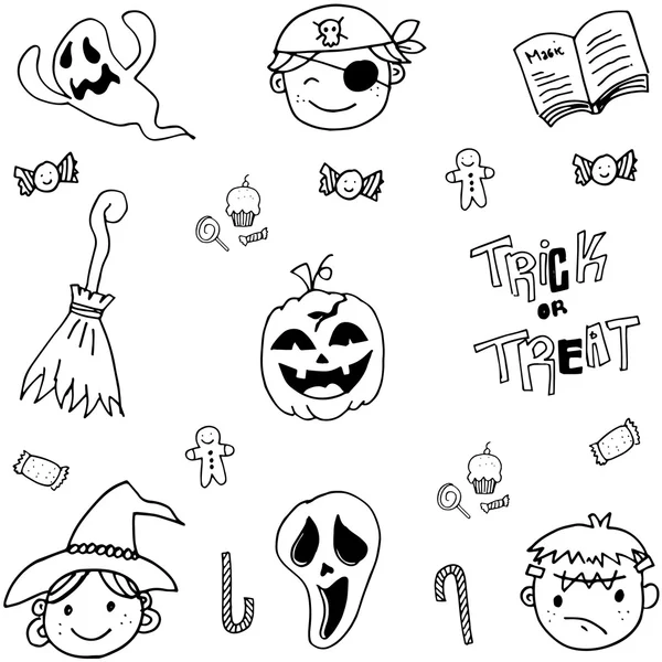 Doodle de cara linda halloween — Archivo Imágenes Vectoriales