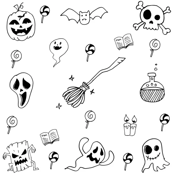 Element halloween im Doodle — Stockvektor