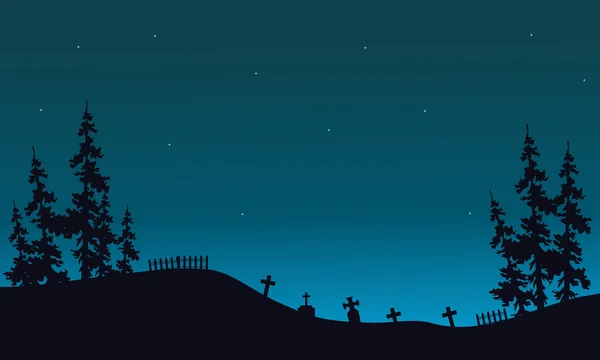 Halloween graf achtergronden in de nacht — Stockvector
