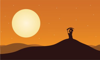 Cadılar Bayramı büyücü Hills silüeti