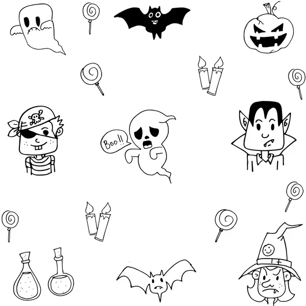 Elemento halloween doodle illustrazione — Vettoriale Stock