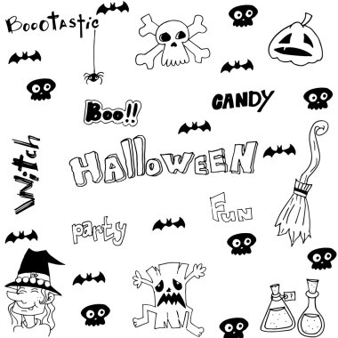Halloween cadı korkutucu öğesi doodle