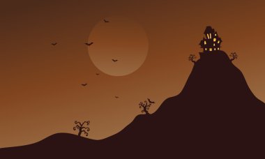 Tepeler ve yarasa sahne, Cadılar Bayramı