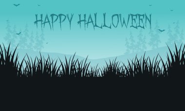 Cadılar Bayramı arka planlar çim silueti