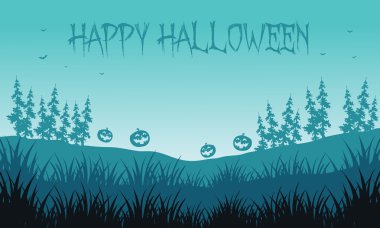 Kabaklar alanlarda Cadılar Bayramı arka planlar silüeti