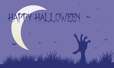 El zombi ve ay siluet