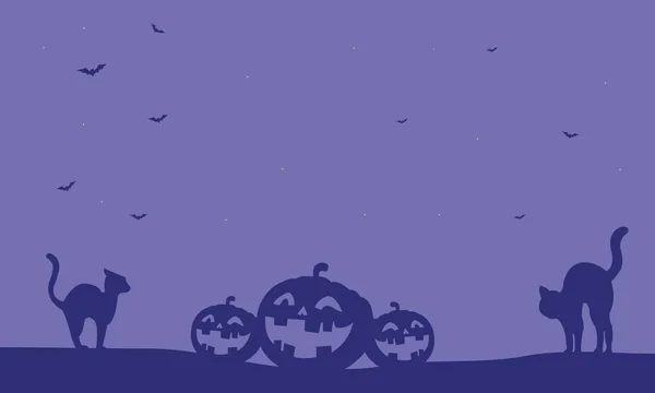 Calabaza de Halloween y gato vector — Vector de stock