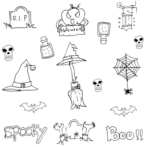 Doodle platte Halloween-object — Stockvector