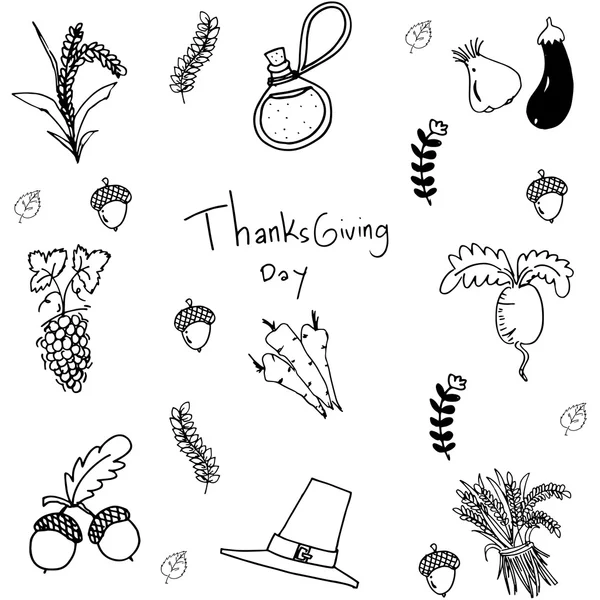 Doodle овочевий елемент подяки — стоковий вектор