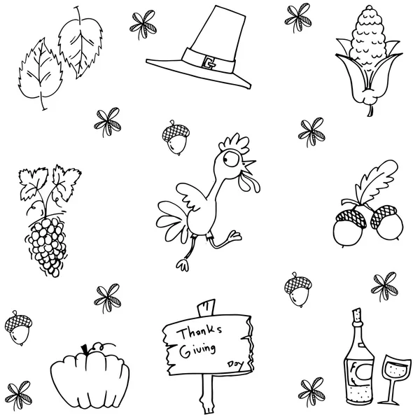 Doodle van thanksgiving fruit vector — Stockvector