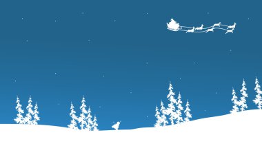 Noel Baba kızağı uçan silüeti