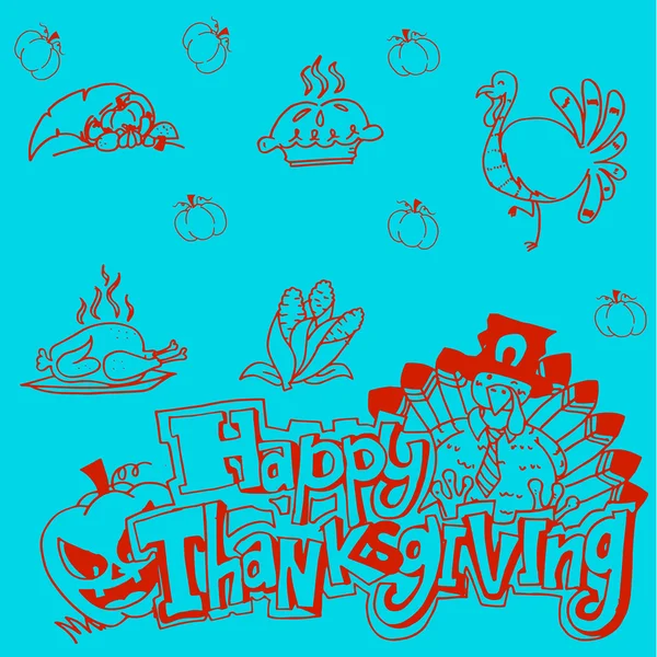 Doodle Thanksgiving vector art — Stock Vector