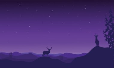 Geyik vektör Noel silüeti