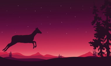 Noel sahne geyik silueti