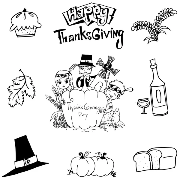 Thanksgiving élément doodle art — Image vectorielle