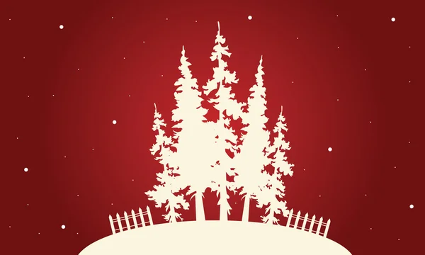 Silhouette d'épicéa de Noël — Image vectorielle