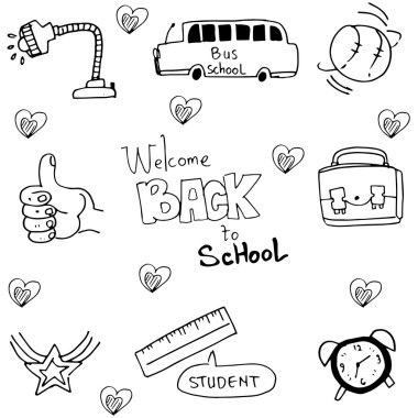 El öğesi okulda doodle çizmek