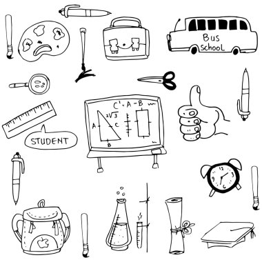 Öğe el Doodle çizmek okul
