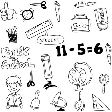 Vektör Sanat Okulu karalamalar başa