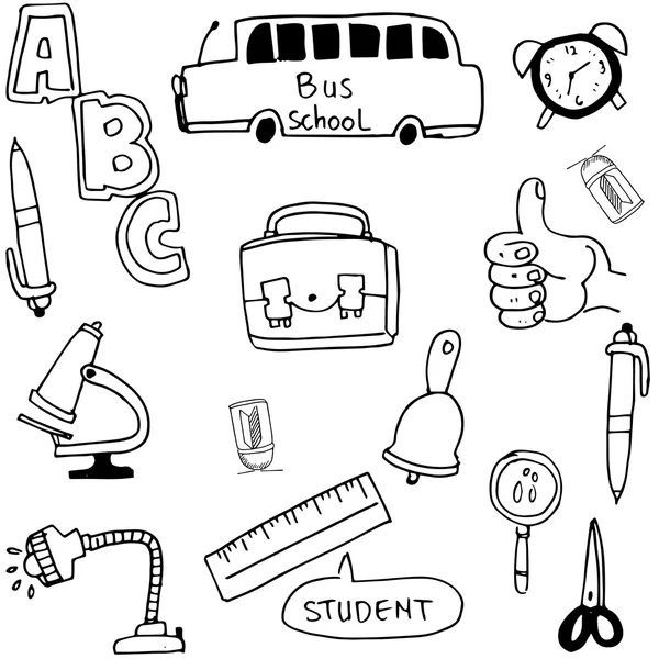 Element school in doodle — Stockvector