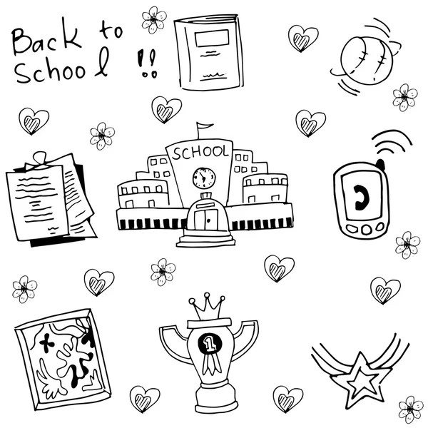 Doodle de mano dibujar escuela — Archivo Imágenes Vectoriales