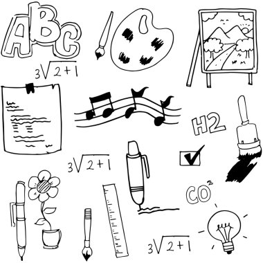 El çizmek düz okul karalamalar