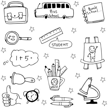 Nesne okul koleksiyonu hisse senedi doodles