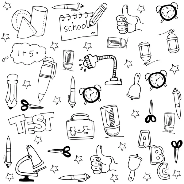 Doodle de colección stock elemento escuela — Vector de stock