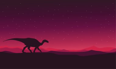 Manzara iguandonunun siluetleri vektör