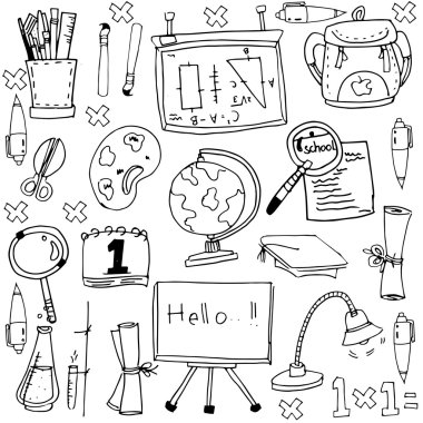 Vektör hisse senedi eğitim karalamalar