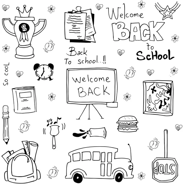 School doodle vector set — Stockvector